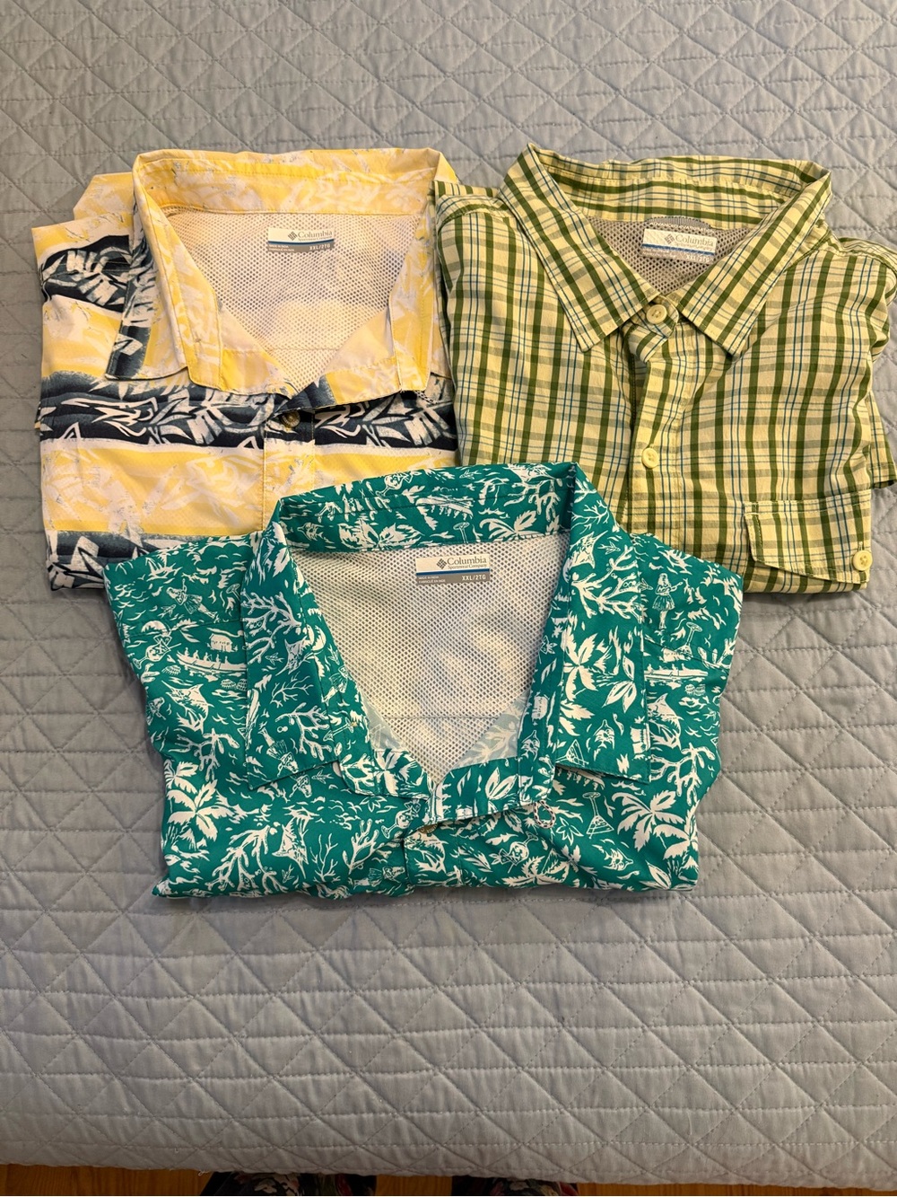 Columbia Teal, Yellow & Green Short-Sleeve Button-Down Shirt Set
